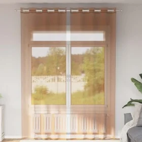 Cortinas de gasa con ojales 2 uds terracota by , Curtains and curtains - Ref: Foro24-4102142, Price: 16,17 €, Discount: %