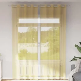 Cortinas de gasa con ojales 2 uds amarillo by , Curtains and curtains - Ref: Foro24-4102135, Price: 15,55 €, Discount: %