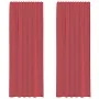 Cortinas de gasa con bolsillos para varillas 2 uds. rojo vino de , Cortinas y visillos - Ref: Foro24-4102250, Precio: 15,00 €...