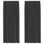 Cortinas de gasa con trabillas 2 uds. negro von , Vorhänge und Gardinen - Ref: Foro24-4102259, Preis: 14,92 €, Rabatt: %