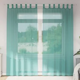 Cortinas de gasa con bolsillos para varillas 2 uds. turquesa by , Curtains and curtains - Ref: Foro24-4102238, Price: 13,99 €...