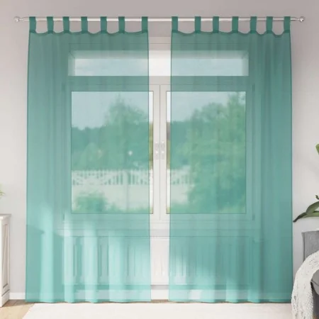 Cortinas de gasa con bolsillos para varillas 2 uds. turquesa by , Curtains and curtains - Ref: Foro24-4102238, Price: 13,99 €...