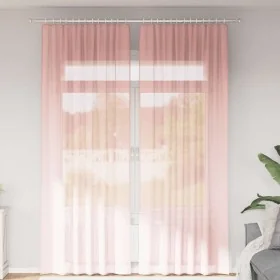 Cortinas de gasa con trabillas 2 uds rosa 140x260 cm by , Curtains and curtains - Ref: Foro24-4102290, Price: 15,26 €, Discou...