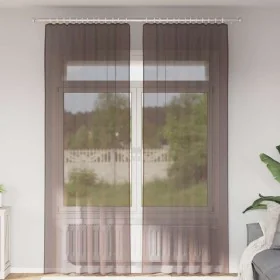 Cortinas de gasa con bolsillos para varillas 2 uds. marrón by , Curtains and curtains - Ref: Foro24-4102175, Price: 15,00 €, ...