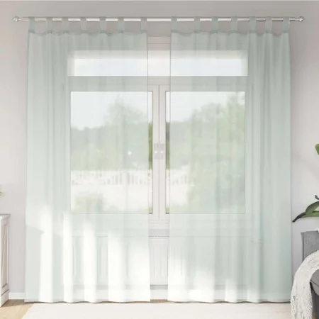 Cortinas de gasa con trabillas 2 uds gris claro 140x245 cm de , Cortinas y visillos - Ref: Foro24-4102299, Precio: 14,92 €, D...