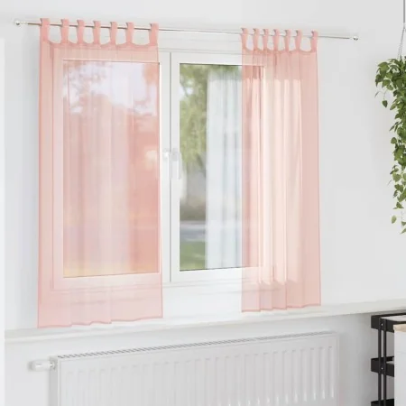 Cortinas de gasa con trabillas 2 uds rosa 140x140 cm von , Vorhänge und Gardinen - Ref: Foro24-4102286, Preis: 14,11 €, Rabat...