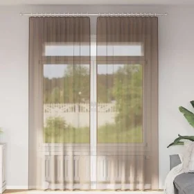 Cortinas de gasa con trabillas 2 uds marrón claro 140x260 cm by , Curtains and curtains - Ref: Foro24-4102315, Price: 16,65 €...