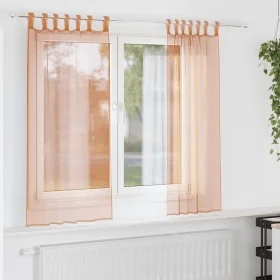 Cortinas de gasa con trabillas 2 uds terracota 140x175 cm by , Curtains and curtains - Ref: Foro24-4102322, Price: 13,65 €, D...