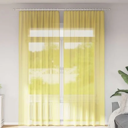 Cortinas de gasa con trabillas 2 uds amarillo 140x260 cm by , Curtains and curtains - Ref: Foro24-4102320, Price: 16,65 €, Di...