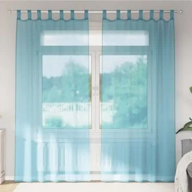 Cortinas de gasa con trabillas 2 uds turquesa 140x245 cm by , Curtains and curtains - Ref: Foro24-4102329, Price: 14,92 €, Di...