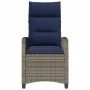 Silla de jardín reclinable con mesa auxiliar ratán gris by , Garden chairs - Ref: Foro24-4108273, Price: 147,06 €, Discount: %