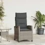 Silla de jardín reclinable con mesa auxiliar ratán gris by , Garden chairs - Ref: Foro24-4108271, Price: 146,54 €, Discount: %