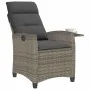 Silla de jardín reclinable con mesa auxiliar ratán gris by , Garden chairs - Ref: Foro24-4108271, Price: 146,54 €, Discount: %