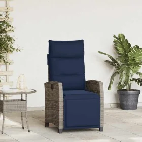 Silla de jardín reclinable con mesa auxiliar ratán gris by , Garden chairs - Ref: Foro24-4108278, Price: 161,75 €, Discount: %