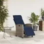 Silla de jardín reclinable con mesa auxiliar ratán gris by , Garden chairs - Ref: Foro24-4108278, Price: 180,27 €, Discount: %