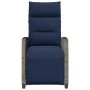 Silla de jardín reclinable con mesa auxiliar ratán gris by , Garden chairs - Ref: Foro24-4108278, Price: 180,27 €, Discount: %