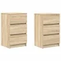 Mesillas de noche con 3 cajones 2 uds roble Sonoma 39x35x65 cm de , Mesitas de noche - Ref: Foro24-861342, Precio: 106,06 €, ...