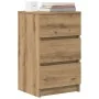 Mesillas de noche con 3 cajones 2uds roble artesanal 39x35x65cm by , Nightstands - Ref: Foro24-861354, Price: 116,83 €, Disco...