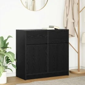 Aparador con cajón roble negro 80x34x76 cm madera de ingeniería by , Sideboards - Ref: Foro24-861536, Price: 88,97 €, Discoun...