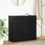 Aparador con cajón roble negro 80x34x76 cm madera de ingeniería von , Sideboards - Ref: Foro24-861536, Preis: 88,97 €, Rabatt: %