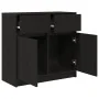 Aparador con cajón roble negro 80x34x76 cm madera de ingeniería von , Sideboards - Ref: Foro24-861536, Preis: 88,97 €, Rabatt: %