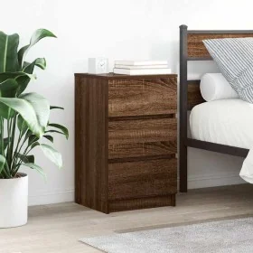 Mesilla de noche con 3 cajones roble marrón 39x35x65 cm by , Nightstands - Ref: Foro24-861349, Price: 61,04 €, Discount: %