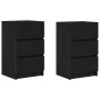Mesillas de noche con 3 cajones 2 uds. Negro 39x35x65 cm von , Nachttische - Ref: Foro24-861340, Preis: 113,36 €, Rabatt: %