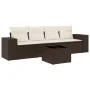 Set comedor de jardín 5 piezas y cojines ratán sintético marrón von , Modulare Sofas für den Außenbereich - Ref: Foro24-32222...