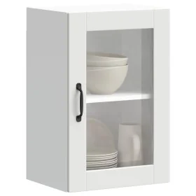 Armario de pared para cocina con puerta de cristal Porto blanco by , Kitchen cabinets - Ref: Foro24-854007, Price: 56,58 €, D...