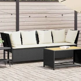 Sofás de jardín 3 piezas y cojines ratán sintético negro by , Outdoor sofas - Ref: Foro24-4104121, Price: 299,37 €, Discount: %