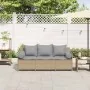 Sofá de jardín de 3 plazas con cojines ratán sintético beige by , Outdoor sofas - Ref: Foro24-4104175, Price: 238,98 €, Disco...