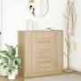 Aparador con cajones roble Sonoma 100,5x35x98,5 cm by , Sideboards - Ref: Foro24-3328455, Price: 151,00 €, Discount: %