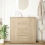 Aparador con cajones roble Sonoma 100,5x35x98,5 cm by , Sideboards - Ref: Foro24-3328455, Price: 151,00 €, Discount: %