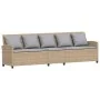 Sofá de jardín de 5 plazas con cojines ratán sintético beige by , Garden sets - Ref: Foro24-4104116, Price: 336,91 €, Discoun...