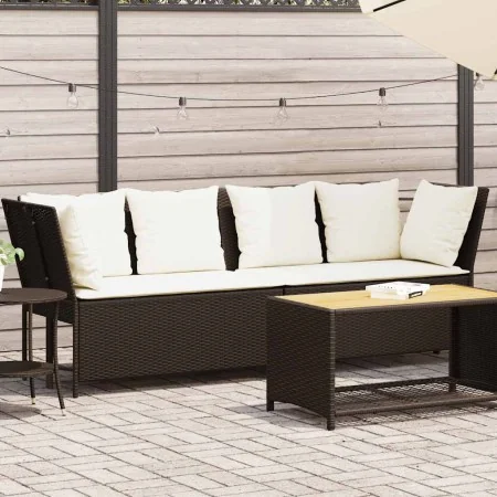 Sofá de jardín con cojines ratán sintético marrón by , Outdoor sofas - Ref: Foro24-4104123, Price: 311,37 €, Discount: %