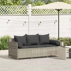 Sofá de jardín con cojines 3 plazas ratán sintético gris claro by , Outdoor sofas - Ref: Foro24-4104177, Price: 239,56 €, Dis...