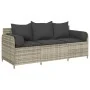Sofá de jardín con cojines 3 plazas ratán sintético gris claro by , Outdoor sofas - Ref: Foro24-4104177, Price: 239,56 €, Dis...