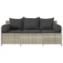 Sofá de jardín con cojines 3 plazas ratán sintético gris claro by , Outdoor sofas - Ref: Foro24-4104177, Price: 239,56 €, Dis...