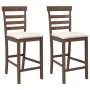 Taburetes de bar con cojines 2 uds madera maciza marrón caucho von , Küchenhocker - Ref: Foro24-4102537, Preis: 119,94 €, Rab...