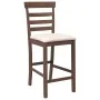 Taburetes de bar con cojines 2 uds madera maciza marrón caucho von , Küchenhocker - Ref: Foro24-4102537, Preis: 119,94 €, Rab...