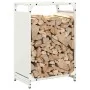 Leñero blanco 44x28x65 cm Acero laminado en frío by , Firewood bags and holders - Ref: Foro24-864196, Price: 51,84 €, Discoun...