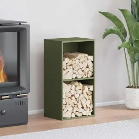 Leñero verde oliva 40x30x75 cm Acero laminado en frío von , Brennholztaschen und -halter - Ref: Foro24-864194, Preis: 80,39 €...
