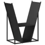 Leñero negro 69,5x35x81 cm Acero laminado en frío von , Brennholztaschen und -halter - Ref: Foro24-864177, Preis: 66,67 €, Ra...