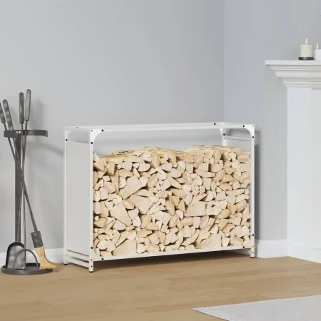 Leñero blanco 90x28x65 cm Acero laminado en frío von , Brennholztaschen und -halter - Ref: Foro24-864204, Preis: 61,14 €, Rab...