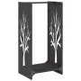 Leñero negro 40x30x80 cm Acero laminado en frío de , Bolsas y soportes de leña - Ref: Foro24-864225, Precio: 57,46 €, Descuen...