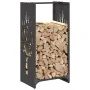 Leñero negro 40x30x80 cm Acero laminado en frío de , Bolsas y soportes de leña - Ref: Foro24-864225, Precio: 57,46 €, Descuen...