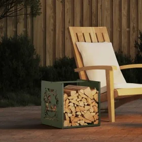 Leñero verde oliva 40x40x40 cm Acero laminado en frío von , Brennholztaschen und -halter - Ref: Foro24-864252, Preis: 45,21 €...