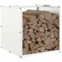 Leñero blanco 40x40x40 cm Acero laminado en frío by , Firewood bags and holders - Ref: Foro24-864238, Price: 48,17 €, Discoun...