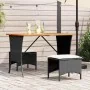 Set comedor de jardín 3 pzas con cojines ratán sintético negro by , Garden sets - Ref: Foro24-4104135, Price: 187,08 €, Disco...