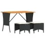 Set comedor de jardín 3 pzas con cojines ratán sintético negro by , Garden sets - Ref: Foro24-4104135, Price: 187,08 €, Disco...